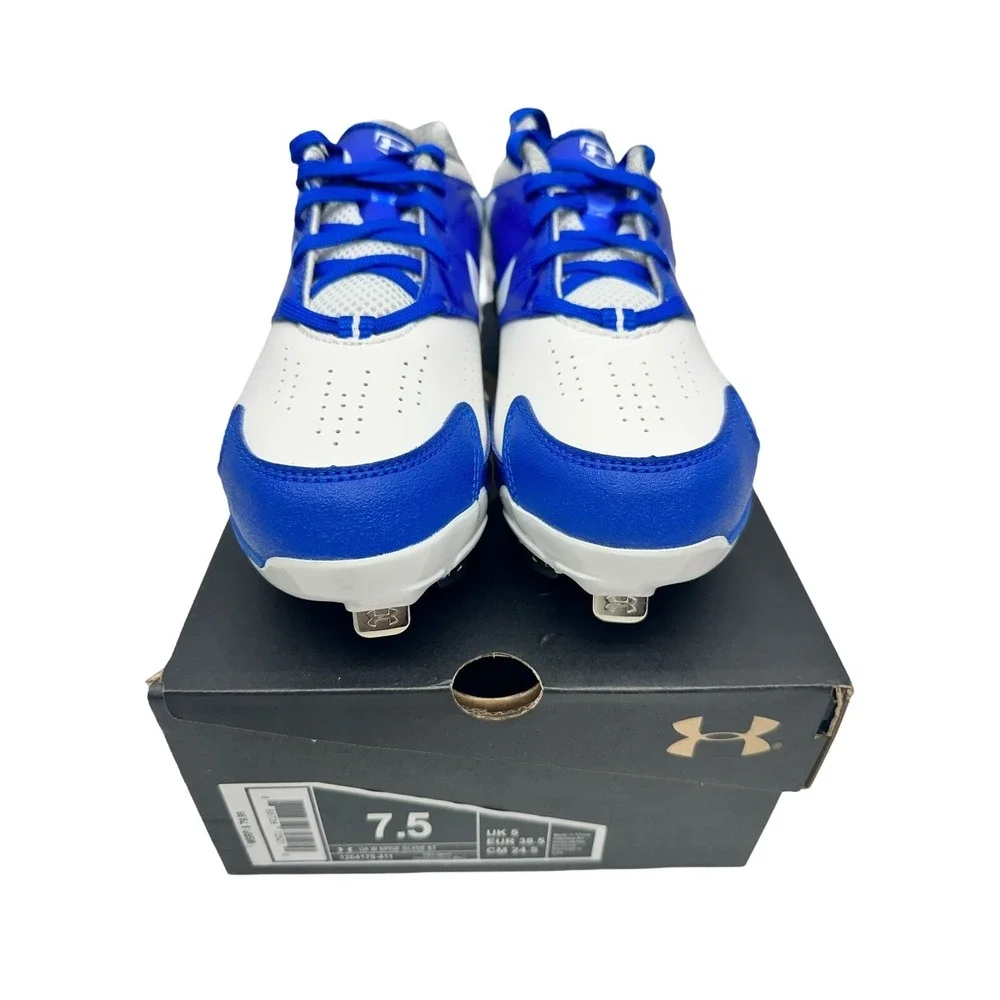 Under Armor Spine Glide St Cleats 7.5 Blue And White